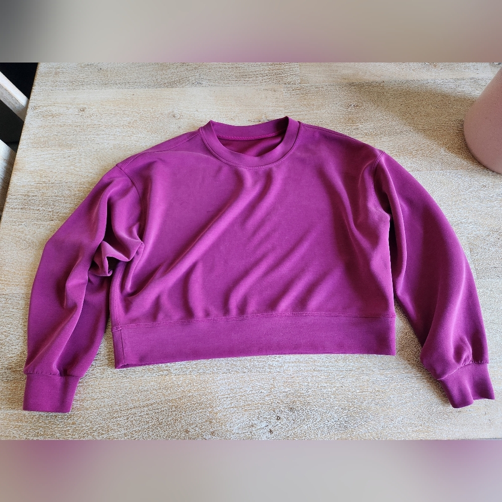 Lululemon perfectly oversized cropped crew magenta purple 8